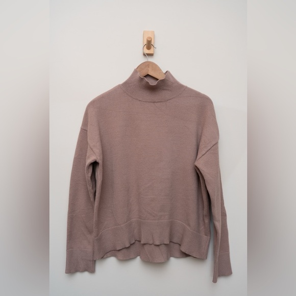 Oak + Fort Mock Neck Women’s Sweater Mauve Oversized - Picture 2 of 4